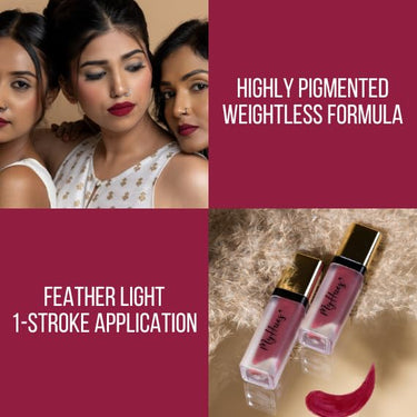 MyHues Lip Comfort Matte Liquid Lipstick Burgundy Red (Fuljhadi) - 5ml, Non-Drying Matte Finish | Transferproof Lipstick